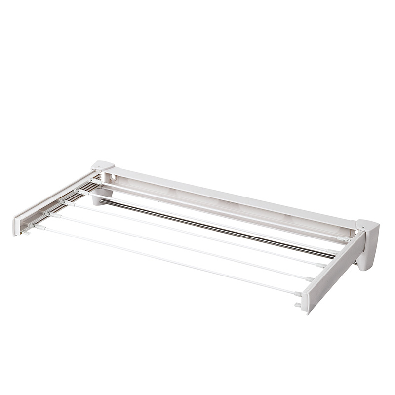 VESTA Απλώστρα Ρούχων Τοίχου-Μπάνιου FASTROLL 71x37x11cm Πτυσσόμενη Πλαστικό ABS 5 Μεταλλικές Βέργες 5mm 1 Κρεμάστρα INOX 10mm Άπλωμα 4.2m