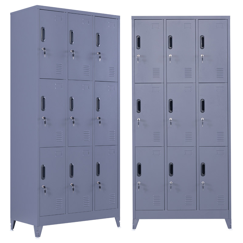 STEELEN Μεταλλική Ντουλάπα - Φοριαμός (Locker) 90x45x195cm 9 Ντουλάπια Πάχος 0.4mm με Ρυθμιζόμενα Πόδια 50kg Ανθρακί Ματ