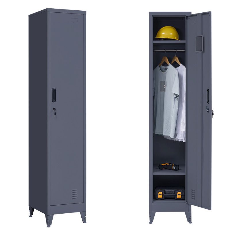 STEELEN Μεταλλική Ντουλάπα-Φοριαμός (Locker) 38x45x191cm Μονόφυλλη 23.5kg Πάχος 0.4mm Ανθρακί 2 Ράφια- 3 Αποθηκευτικοί Χώροι 4 Ρυθμιζόμενα Πόδια