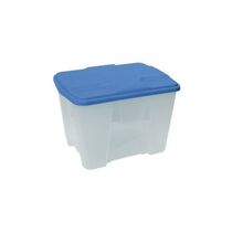 Κουτί Αποθήκευσης 40x30x26cm Πλαστικό 24lt Βάρος 1kg Διάφανο με Μπλε Καπάκι Artplast Ιταλίας