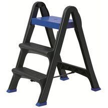 BAMA Ιταλίας Σκαλοσκαμπό Πλαστικό 47x68x78cm 2+1 Σκαλιά Ανθρακί-Μπλε