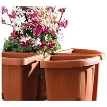 BAMA ITALY Γλάστρα Βαρέως Τύπου Γωνία 40x54x45cm Κεραμιδί Αυτοποτιζόμενη με Πιάτο VICTORIA CORNER