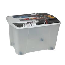 ARTPLAST Ιταλίας Κουτί Αποθήκευσης 56x39x35cm Πλαστικό 55lt Διάφανο Decor New York