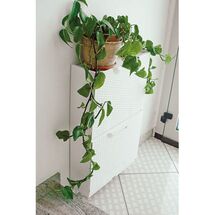 ARTPLAST Ιταλίας Παπουτσοθήκη Πλαστική Συναρμολογούμενη 51x17.3x41cm για 3 Ζευγάρια 2.5kg UNIKA Λευκή RATTAN Ανάγλυφη Πλέξη