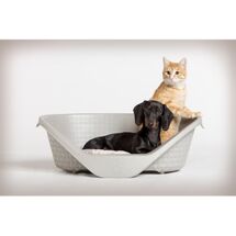 Κρεβάτι Σκύλου-Γάτας 90x66x30cm RATTAN με Σύστημα Αερισμού Γκρι BAMA Ιταλίας