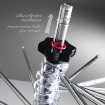 MARCATO Ιταλίας Στεγνωτήρι Ζυμαρικών Design με 16 Ράβδους MAX Αντοχή 2kg Βάση Αλουμινίου-Πλαστικοί Ράβδοι Διάφανο