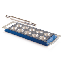 MARCATO Ιταλίας Φόρμα Design 10 θέσεων Μπλε για Ζυμαρικά Ravioli 34x12.5x2cm και Πλάστης
