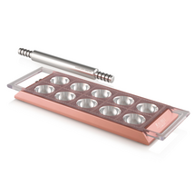 MARCATO Ιταλίας Φόρμα Design 10 θέσεων Ροζ για Ζυμαρικά Ravioli 34x12.5x2cm και Πλάστης
