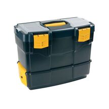 Εργαλειοθήκη Αποσπώμενη 2σε1 Επαγγελματική Πλαστική 40x21x34cm (18.5'') 2όροφη με 2 Ταμπακιέρες και Χειρολαβή Βάρος 2.38kg Μαύρο-Πορτοκαλί Artplast Ιταλίας