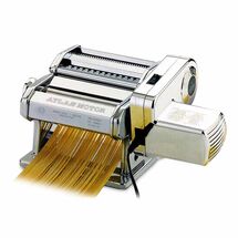 MARCATO Ιταλίας ATLASMOTOR Μηχανή Φύλλου και Ζυμαρικών με Μοτέρ Ηλεκτρικό 220V 32x20x15.5cm Επιχρωμιωμένο Ατσάλι Διαιρούμενη MAX Πλάτος Ζύμης 15cm Βάρος 4.30kg