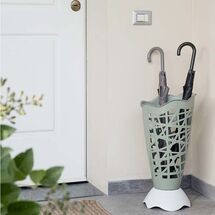 BAMA Ιταλίας Ομπρελοθήκη Πλαστική Ø30x60.5cm με Διάτρητη Επιφάνεια Χακί-Λευκό