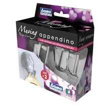 Άγκιστρο - Κρεμάστρα Μπάνιου Σετ 2 Τεμαχίων 7.1x9.1x7.3cm Πλαστικό Επιτοίχιο με Βίδες Διάφανο BAMA Ιταλίας