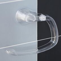 Πετσετοθήκη Μπάνιου 24.3x7.4x19.8cm Πλαστική Επιτοίχια με Βεντούζα και Σύστημα Κλειδώματος Διάφανη BAMA Ιταλίας