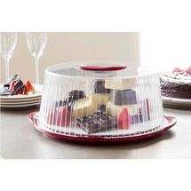 BAMA Ιταλίας Τουρτιέρα Πλαστική 36.5x33x14.8cm με Περιστρεφόμενη Βάση Βυσσινί-Διάφανο