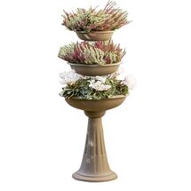 Ανθοστήλη/Γλάστρα Συντριβάνι Ø50x114cm 3 Ορόφων 29.2lt Καπουτσίνο BAMA Ιταλίας