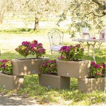 BAMA ITALY Σύνθεση από Ζαρντινιέρες - Σετ 5 τεμαχίων 59x23x27cm (x5) Πλαστική 75lt Καφέ