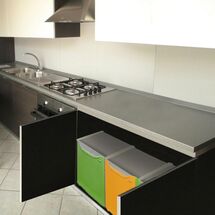 ARTPLAST Ιταλίας Κάδος Ανακύκλωσης Απορριμμάτων Κουζίνας 34x29x47cm 46+20lt Πλαστικός Πράσινο