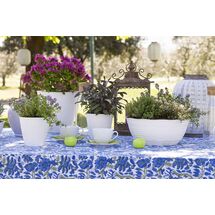 Κασπώ Στρογγυλό Πλαστικό με Σχέδιο Ψάθα Λευκό BAMA Ιταλίας