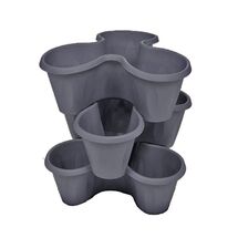 BAMA ITALY Σετ 3 Γλάστρες Σύνθεσης Ø40x16cm 30lt Πλαστική Γκρι 1.08kg TRIFOGLIO