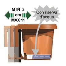 BAMA ITALY Ζαρντινιέρα Κρεμαστή 50x20x18.5cm με Ρυθμιζόμενους Βραχίονες με Σύστημα Αποστράγγισης Γκρι RONDINE