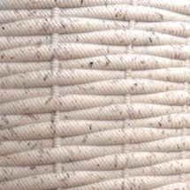 Κασπώ Στρογγυλό Πλαστικό με Σχέδιο Ψάθα Κρεμ BAMA Ιταλίας