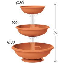 Ανθοστήλη/Γλάστρα Συντριβάνι Ø50x64cm 3 Ορόφων 29.2lt Κεραμιδί BAMA Ιταλίας