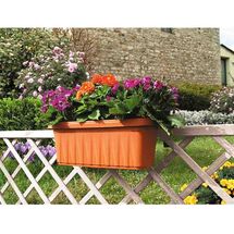 BAMA ITALY Ζαρντινιέρα Κρεμαστή 50x20x18.5cm με Ρυθμιζόμενους Βραχίονες με Σύστημα Αποστράγγισης Γκρι RONDINE