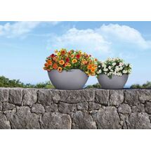 LECHUZA Cubeto Color30 Επιτραπέζια Γλάστρα Ø30x13.5cm Αυτοποτιζόμενη με Δοχείο Φύτευσης 4.5lt ΓΚΡΙ με Όψη Πέτρας Γερμανίας