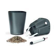 LECHUZA Deltini Επιτραπέζια Γλάστρα 15x15x19cm Αυτοποτιζόμενη με Δοχείο Φύτευσης ΑΝΘΡΑΚΙ Γερμανίας iF Product Design Award 2012