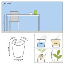 LECHUZA Deltini Επιτραπέζια Γλάστρα 15x15x19cm Αυτοποτιζόμενη με Δοχείο Φύτευσης ΑΝΘΡΑΚΙ Γερμανίας iF Product Design Award 2012