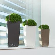 LECHUZA Mini-Cubi Επιτραπέζια Γλάστρα 9.5x9.5x18.5cm Αυτοποτιζόμενη με Δοχείο Φύτευσης ΑΝΘΡΑΚΙ Γερμανίας