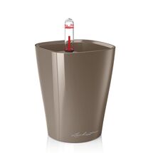 LECHUZA Mini Deltini Επιτραπέζια Γλάστρα 10x10x13cm Αυτοποτιζόμενη με Δοχείο Φύτευσης ΓΚΡΙ-ΚΑΦΕ Γερμανίας iF Product Design Award 2012