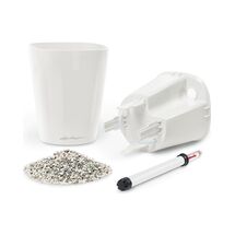 LECHUZA Mini Deltini Επιτραπέζια Γλάστρα 10x10x13cm Αυτοποτιζόμενη με Δοχείο Φύτευσης ΛΕΥΚΗ Γερμανίας iF Product Design Award 2012