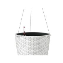 LECHUZA Nido Cottage Κρεμαστή Γλάστρα Ø27x23cm Στρογγυλή Αυτοποτιζόμενη με Δοχείο Φύτευσης Ανοξείδωτο Αξεσουάρ Κρέμασης ΛΕΥΚΗ Γερμανίας