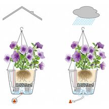 LECHUZA Nido Cottage Κρεμαστή Γλάστρα Ø27x23cm Στρογγυλή Αυτοποτιζόμενη με Δοχείο Φύτευσης Ανοξείδωτο Αξεσουάρ Κρέμασης ΛΕΥΚΗ Γερμανίας