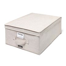 ORDINETT Ιταλίας Κουτί Αποθήκευσης Ρούχων 36x48x19cm Πολυεστέρας 33lt 0.95kg BOX MEDIUM LINETTE Μπεζ