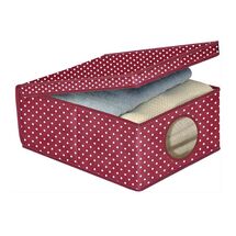 ORDINETT Ιταλίας Κουτί Αποθήκευσης Ρούχων 48x36x19cm TNT 33lt 0.88kg BORDEAUX BOX MEDIUM Μπορντό Πουά