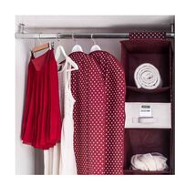 ORDINETT Ιταλίας Κρεμαστή Θήκη Οργάνωσης Ρούχων 33x33x120cm TNT 0.55kg BORDEAUX ORGANIZER 5 Μπορντό Πουά