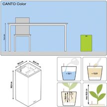 LECHUZA Canto Color Στήλη 30 Επιδαπέδια Γλάστρα 30x30x56cm Αυτοποτιζόμενη με Δοχείο ΓΚΡΙ με όψη ΦΥΣΙΚΗ ΠΕΤΡΑ Γερμανίας