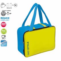 GIOSTYLE Ιταλίας Ισοθερμική Τσάντα 36x15x26cm Πάχος 6mm 15.5lt Πολυεστέρας 300D MAX Απόδοση 16 Ώρες Πιστοποιήσεις Azo FREE/REACH LIME COOLBAG Κίτρινο - Μπλε