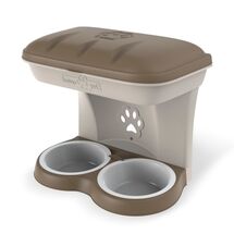 Ταΐστρα-Ποτίστρα Σκύλων 2σε1 50x29x52cm Μπεζ-Καφέ BAMA Ιταλίας