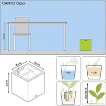 LECHUZA Canto Color Κύβος 30 Επιδαπέδια Γλάστρα 30x30x30cm Αυτοποτιζόμενη με Δοχείο ΜΑΥΡΟ του ΓΡΑΦΙΤΗ όψη ΦΥΣΙΚΗ ΠΕΤΡΑ Γερμανίας