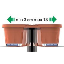 BAMA ITALY Ζαρντινιέρα Διπλή 40x20x18.5cm Ρυθμιζόμενη σε Κουπαστή Πλαστική με Αποστράγγιση Επεκτεινόμενη 3-13cm Πράσινη