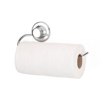 TEKNO-TEL Χαρτοθήκη Τοίχου για Ρολό Κουζίνας 27x4x12cm Πάχος Ø7mm Αντοχή 12kg Επιχρωμιωμένο Ατσάλι με Βεντούζα EXTRA STRONG