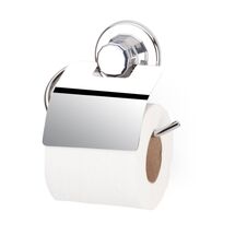 TEKNO-TEL Χαρτοθήκη με Κάλυμμα 16x5x16cm Πάχος Ø7mm Αντοχή 12kg Επιχρωμιωμένο Ατσάλι με Βεντούζα EXTRA STRONG