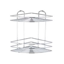 TEKNO-TEL Γωνιακή Ραφιέρα Μπάνιου 27x19x28cm Πάχος Ø5mm Ανοξείδωτο Ατσάλι (INOX)