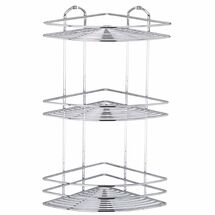 TEKNO-TEL Γωνιακή Ραφιέρα Μπάνιου 3όροφη 27x19x46cm Πάχος Ø5mm Βάρος 1.45kg Επιχρωμιωμένο Ατσάλι