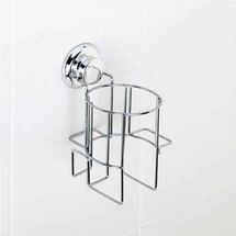 TEKNO-TEL Θήκη για Σεσουάρ 16x14x16cm Πάχος Ø5mm Αντοχή 12kg Επιχρωμιωμένο Ατσάλι με Βεντούζα EXTRA STRONG