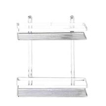 TEKNO-TEL Ραφιέρα Μπάνιου Τοίχου 2όροφη Μπάνιου 25x12x27cm Πάχος Ø5mm Επιχρωμιωμένο Ατσάλι