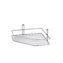 TEKNO-TEL Γωνιακή Ραφιέρα Μπάνιου Τοίχου 27.5x20x8cm Πάχος Ø5mm Επιχρωμιωμένο Ατσάλι